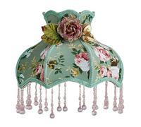 Abat-jour vintage pour lampe de table Accueil abat-jour Vintage tissu perles dentelle florale applique lampe de Table lampadaire couverture(Color11)