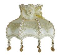 Abat-jour vintage pour lampe de table Accueil abat-jour Vintage tissu perles dentelle florale applique lampe de Table lampadaire couverture(Color17)