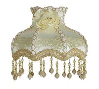 Abat-jour vintage pour lampe de table Accueil abat-jour Vintage tissu perles dentelle florale applique lampe de Table lampadaire couverture(Color8)