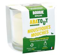 ABATOUT - Bougie Répulsive Anti Moustiques et Mouches - Au Géraniol - Non Odorante - Jusqu'à 20h d'utilisation - 100 g