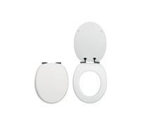 Wirquin 20719569 Abattant WC Woody Lux en fibre de bois avec frein de chute pour wc en forme U, blanc