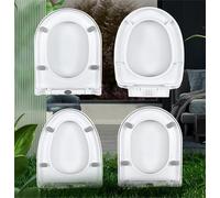 Abattant de toilette à fermeture amortie avec libération rapide, fixation simple sur le dessus, siège de toilette standard ovale, en forme de D/en forme de V, couvercle de toilette universel en forme