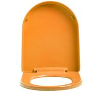 Abattant de toilette à fermeture douce en forme de D/U allongé avec charnières réglables, libération rapide pour un nettoyage facile, couvercle de toilette à montage supérieur (couleur : orange)