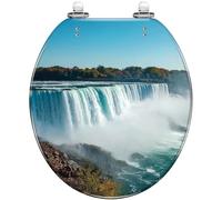 Abattant de toilette à fermeture douce et silencieuse, résine Niagara Falls, charnières à dégagement rapide, butoirs, installation facile à nettoyer