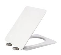 Abattant de Toilette allongé à façade carrée avec Couvercle - Rectangulaire, fermé, Plastique, modèle 04F