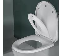 Abattant de Toilette allongé à Fermeture Douce et Lente, ne se desserre jamais, avec réducteur de Toilettes intégré, Convient aux Adultes et aux Enfants (Blanc, Type U).