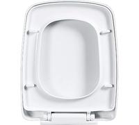 Abattant De Toilette Allongé Blanc, Fermeture Amortie, Capacité De 175 Kg, Panneau en PP Facile À Nettoyer, Mécanisme De Fermeture Lente (06b)
