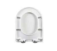 Abattant de toilette allongé résistant aux UV avec fermeture douce et libération rapide, installation facile à nettoyer, forme U/D, blanc, 36,1 x 45,7 cm, idéal pour les salles de bains modernes