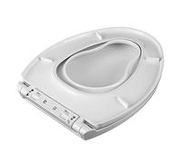 Abattant de toilette blanc à fermeture amortie avec petit siège intégré, fixation simple par le haut, couvercle à ouverture rapide, abattant standard avec charnières réglables, 44-46,5 x 35,2 cm