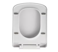 Abattant de Toilette carré allongé avec charnière réglable, Fermeture Douce, Couvercle de Toilette Blanc à dégagement Rapide, matériau PP, Facile à Nettoyer, rectangulaire, 03A (04D)