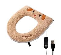 Abattant de toilette chaud - 37 x 42 cm, alimenté par USB, housse en laine douce, chauffage réglable, couche de confort, luminaire de salle de bain, saison d'hiver, aide à la relaxation pour climat fr