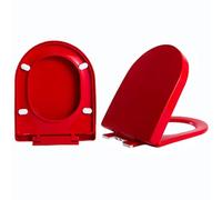 Abattant de toilette coloré en forme de D à fermeture douce avec tampons antidérapants, couvercle à dégagement rapide pour un nettoyage facile, construction robuste en polypropylène, charnières de