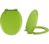 Abattant de toilette coloré rond à fermeture douce, couvercle de toilette ovale à fermeture silencieuse avec libération rapide, matériau PP sûr, facile à nettoyer, design ergonomique confortable (vert
