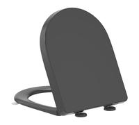 Abattant de toilette en forme de D à fermeture douce - Sièges toulet gris YEAUPE PRO avec lève-couvercle, libération rapide pour un nettoyage facile, toulet en polypropylène pour cuvette de salle de