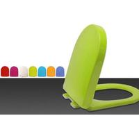 Abattant de toilette en forme de D avec fermeture amortie et libération rapide, en polypropylène robuste, taille standard, nettoyage facile (vert gazon)