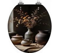 Abattant de toilette en résine Still Nature, compatible avec les salles de | Abattant de toilette en résine, style nature morte, compatible avec les salles de bain standard ; matériau en résine, facile