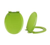 Abattant de toilette rond en plastique à fermeture douce avec couvercle coloré et charnières à dégagement rapide, bleu marine