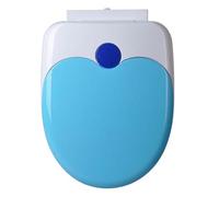 Abattant de Toilette Rond Vert avec réducteur de Toilettes intégré pour Tout-Petits et Adultes, Couvercle à Fermeture Douce Ergonomique, Design Peu encombrant (Ovale Bleu)