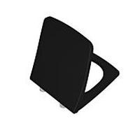 Abattant de toilette VitrA Metropole Slim Wrap 132-483R009 avec mécanisme de fermeture amortie et fixation rapide, amovible, noir mat
