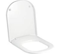 Abattant de toilettes Geberit Renova Plan 572145000 blanc, fixation par le haut, charnières chromées, avec mécanisme de fermeture amortie
