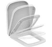 Abattant de toilettes Ideal Standard MIA J469701 avec mécanisme de fermeture amortie, 45 x 55 cm, blanc brillant