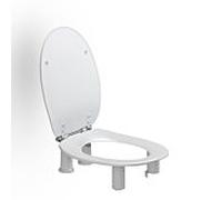 Abattant de toilettes Pressalit Dania R34000 avec couvercle, surélevé de 100 mm, avec protection anti-éclaboussures, blanc