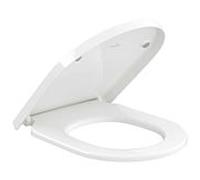 Abattant de toilettes Villeroy & Boch Subway 3.0 8M426101, charnières en acier inoxydable, sans système QuickRelease ni fermeture amortie, blanc alpin
