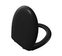 Abattant de toilettes VitrA Memoria noir 106-483R009 avec mécanisme de fermeture amortie, amovible, noir mat