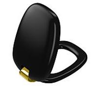 Abattant de toilettes VitrA Plural 126-483-019, 36,4 x 47,6 x 5 cm, avec mécanisme de fermeture amortie et fixation rapide, noir mat/or.