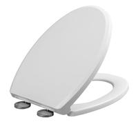 Abattant de WC à fermeture douce, couvercle de toilette en plastique blanc en forme V avec dégagement rapide, conception facile à nettoyer, siège fixation supérieur avec charnières réglabl