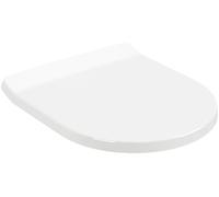 Abattant de WC Architectura Villeroy & Boch SlimSeat, avec abaissement automatique, abattant de toilettes amovible en Duroplast incassable, pièce de rechange originale, forme en D, blanc, brillant
