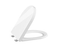 Abattant de WC avec système d'abaissement automatique - Avec fonction de dégagement rapide et charnières réglables - En Duroplast UF - En forme de D - Blanc