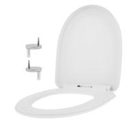 Abattant de WC avec système d'abaissement automatique - Ultra résistant à la pression - Robuste - 41 à 44 cm, 34,5 à 36 cm, 11 à 18 cm, en Duroplast antibactérien avec fonction Quick Release - Siège