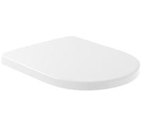 Abattant de WC confort Subway 2.0 Villeroy & Boch, avec abaissement automatique, abattant de toilettes amovible en Duroplast incassable, pièce de rechange originale, forme en D XL, blanc, brillant