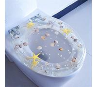 Abattant de WC en résine FTYYSWL transparent, solide et durable, couleurs vives, convient à la plupart des toilettes, facile à enlever et à installer.