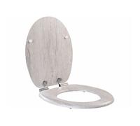 BadeStern Abattant de WC forme O avec frein de chute - aspect bois clair