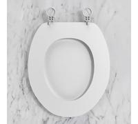 Abattant de WC rond et allongé en forme de O en forme de U à fermeture amortie pour toilettes standard rondes et allongées - Construction durable en résine d'urée - Charnières à dégagement rapide