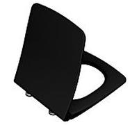 Abattant de WC VitrA Metropole 122-070R409 avec fermeture amortie et fixation rapide, en duroplast noir brillant.