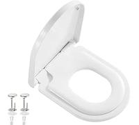 Ibergrif M41001-2, Abattant WC Forme D avec Siège Enfant, Cuvette Toilette avec Frein de Chute, Lunette WC avec Fermeture en Douceur, Lunette de Toilette Universelle, Blanc