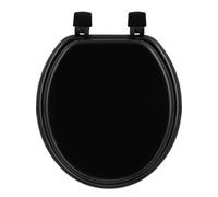 Tendance - Abattant WC MDF 17 Pouces Attaches Plastiques - Noir - Salle de Bain - Abattants Universel - Lunette de Toilette