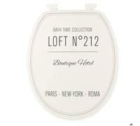 Abattant WC 18 pouces - Couvercle Imprimé et Attaches Plastique - Tendance - Neo Rétro Blanc