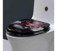 Abattant WC à dégagement rapide en résine avec paillettes argentées scintillantes, effet 3D transparent pour toilettes en forme de V