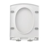 Abattant WC à fermeture amortie 34,5 x 43 cm, libération rapide pour un nettoyage facile, charnières réglables, matériau PP durable, couvercle blanc, confortable, mise à niveau de salle de bain