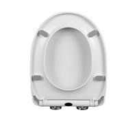 Abattant WC à fermeture douce 34 x 42 cm en forme de D à dégagement rapide et charnière réglable à 360 ° - Durable - Installation et nettoyage faciles pour plus de confort et de commodité