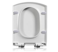 Abattant WC à fermeture douce avec fermeture rapide, charnières réglables, forme rectangulaire, 34,5 x 43 cm