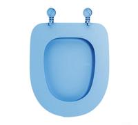 Abattant WC à fermeture douce, matériau EVA robuste avec système de libération rapide, couvercle fixe supérieur adapté aux toilettes standard en forme de U et en forme de O (type U bleu)