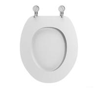 Abattant WC à fermeture douce, matériau EVA robuste avec système de libération rapide, couvercle fixe supérieur adapté aux toilettes standard en forme de U et en forme de O (type O blanc)