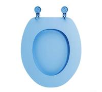 Abattant WC à fermeture douce, matériau EVA robuste avec système de libération rapide, couvercle fixe supérieur adapté aux toilettes standard en forme de U et en forme de O (type O bleu)
