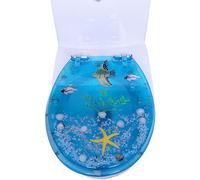 Abattant WC à Fermeture Douce, Ouverture Rapide par Un Seul Bouton pour Un Nettoyage Facile, Installation Facile avec charnières réglables, Couvercle de siège WC en résine de Taille Standard