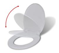 Abattant WC à fermeture en douceur 46 x 34 cm Blanc Ovale 110-170 mm (ajustable)